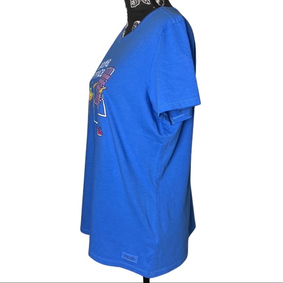 Life is Good Home Office beach blue crusher t-shirt lawn chair flip flops drink - Picture 2 of 9